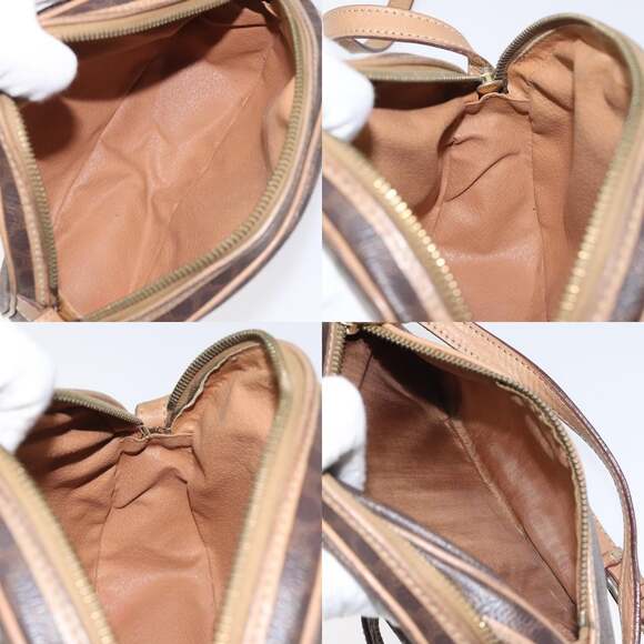 CELINE Macadam Canvas Shoulder Bag Pvc Leather Brown Gold - Picture 12 of 12